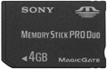 Sony 4GB Memory Stick PRO DUO card