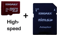 Kingmax 256MB microSD (TFlash) Memory Card (with SD Adapter)