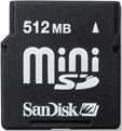 SanDisk 512MB mini-SD Card