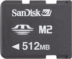 Sandisk 512MB Memory Stick Micro M2 Card (with adapter)