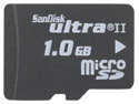 1GB ULTRA II microSD (Transflash) Sandisk Memory Card (with SD Adapter)