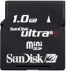 Sandisk Ultra II 1GB miniSD memory card