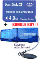 SanDisk 4GB Memory Stick Pro Duo & USB2.0 Pro Duo Reader Bundle