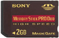 Sony 2GB High speed Memory Stick PRO DUO card