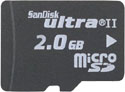 2GB microSD Ultra II High Speed (Transflash) Sandisk Memory Card (with SD Adapter)