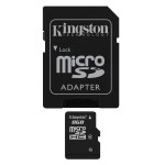 Kingston 8GB microSDHC Class 4 Memory Card + SD Adapter