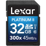 Lexar Platinum II 32GB SDHC 45MB/s 300X UHS-I Class 10 Memory Card