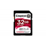 Kingston Canvas React 32GB SDXC 100MB/s V30 Memory Card