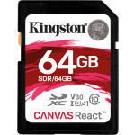 Kingston Canvas React 64GB SDXC 100MB/s V30 Memory Card