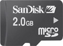 2GB microSD (Transflash compatible) Sandisk Memory Card (with SD Adapter)