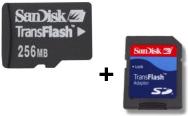SanDisk 256MB microSD / Transflash Memory Card (with SD adapter)