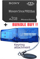 Sony 2GB Memory Stick PRO DUO card & USB2 Reader Bundle